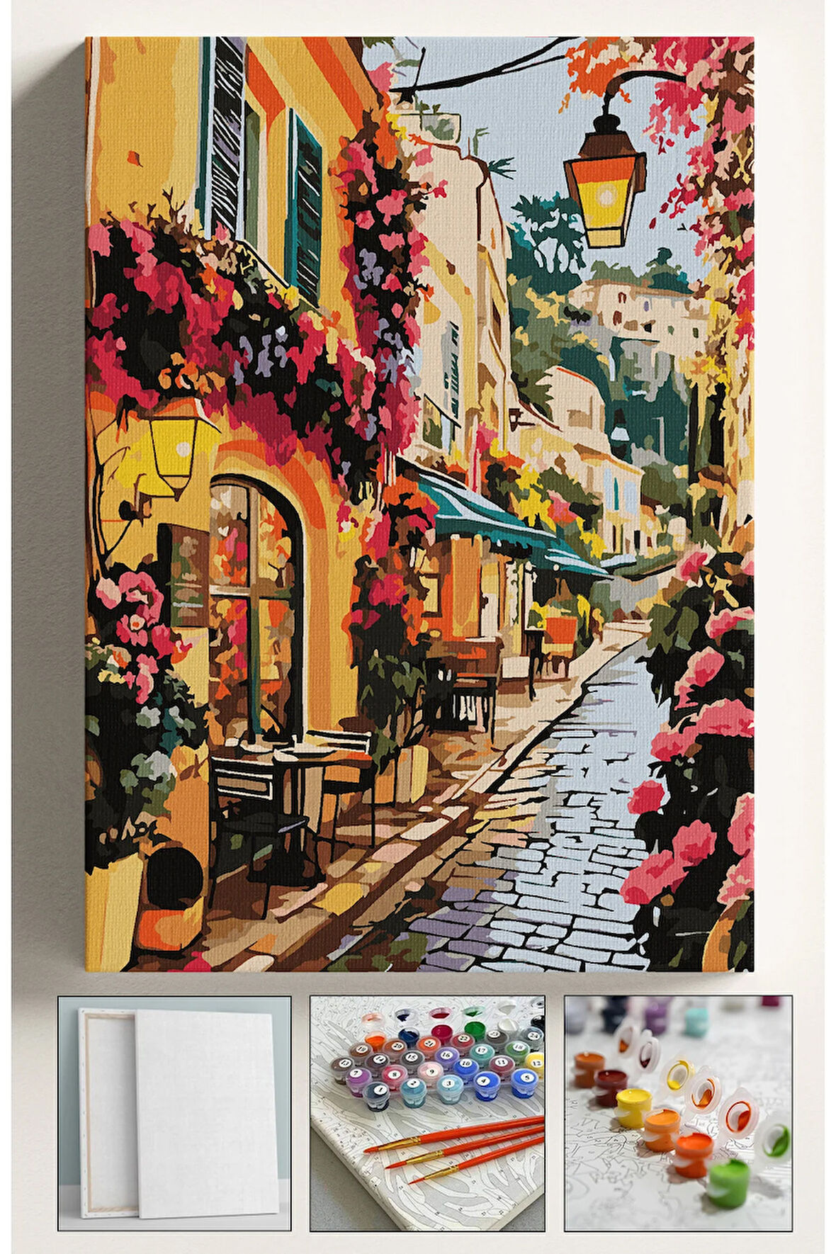 Sayılarla Boyama Seti Numaralı Tuval Fırça Boya 40x50 Cm Taksim Sokakları