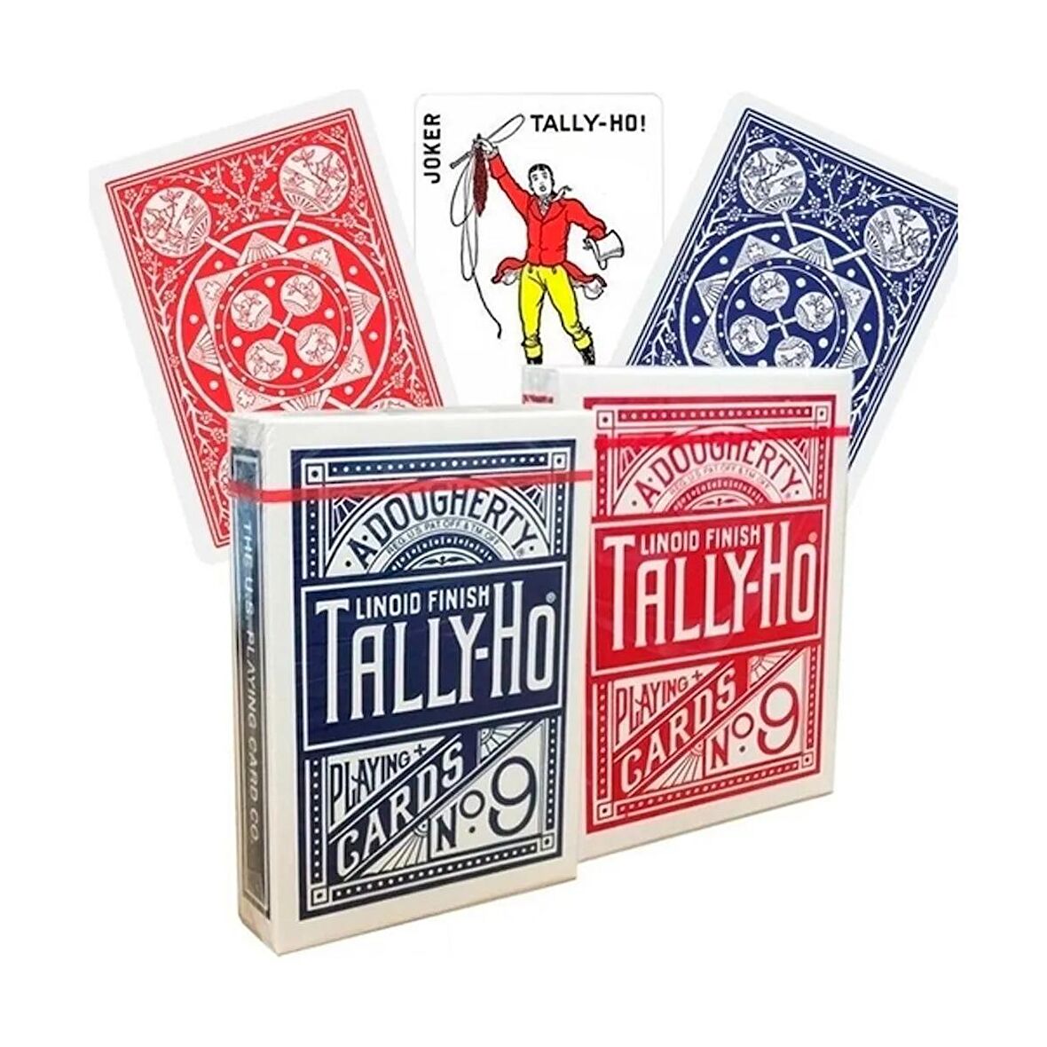 Tally-Ho Fan Back Kırmızı Mavi Standart Oyun Kağıdı Destesi Kartları 2 Paket