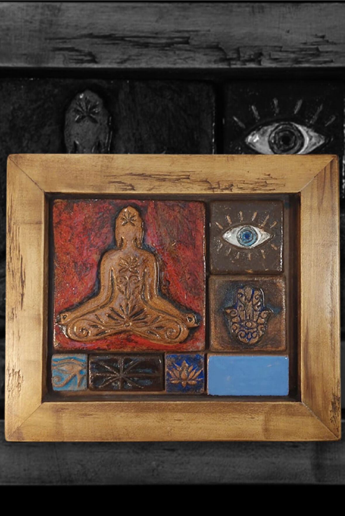 Buddha Kolaj Seramik Duvar Tablo