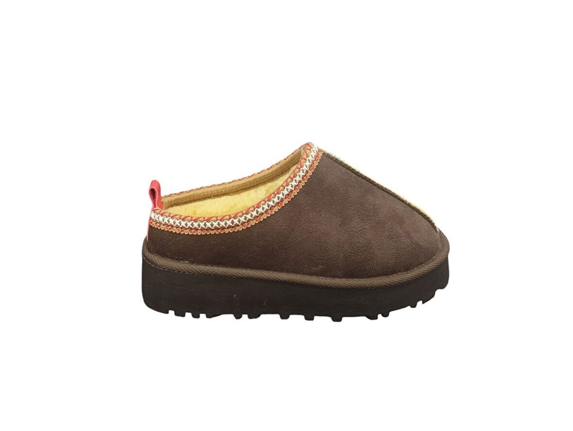 Punto 696083Z İçi Kürklü 4 cm Topuk Boyu Günlük Süet Kadın Terlik Bot