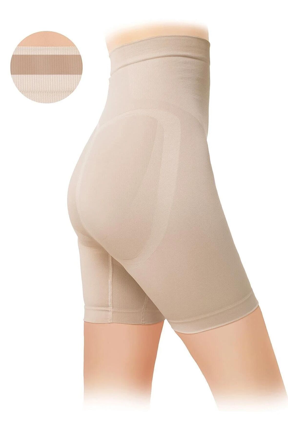 Dikişsiz Silikonlu Yüksek Bel Paçalı Korse 9100