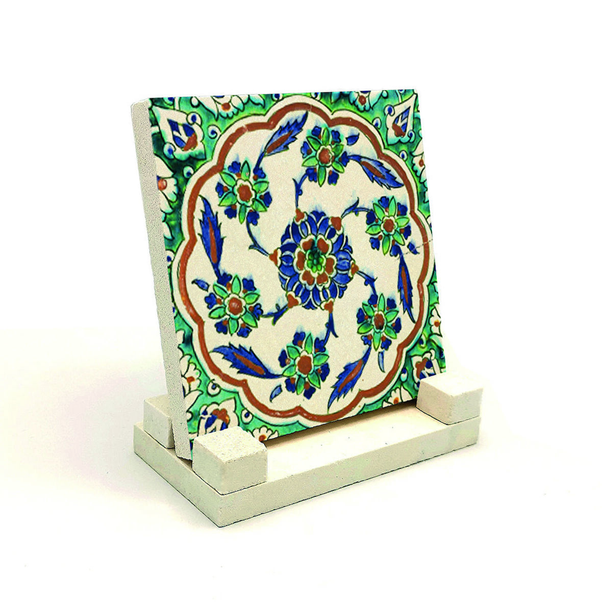 Osmanlı Çini Deseni (Mesih Mehmet Paşa Camii)Baskılı Doğaltaş Masaüstlük