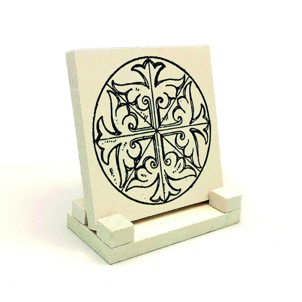 Bizans Dairesel PaneliBaskılı Doğaltaş Masaüstlük