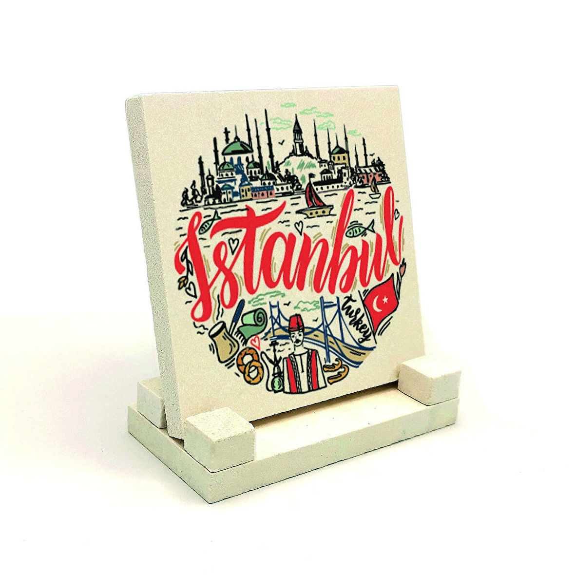 İstanbul Sembolik YerlerBaskılı Doğaltaş Masaüstlük