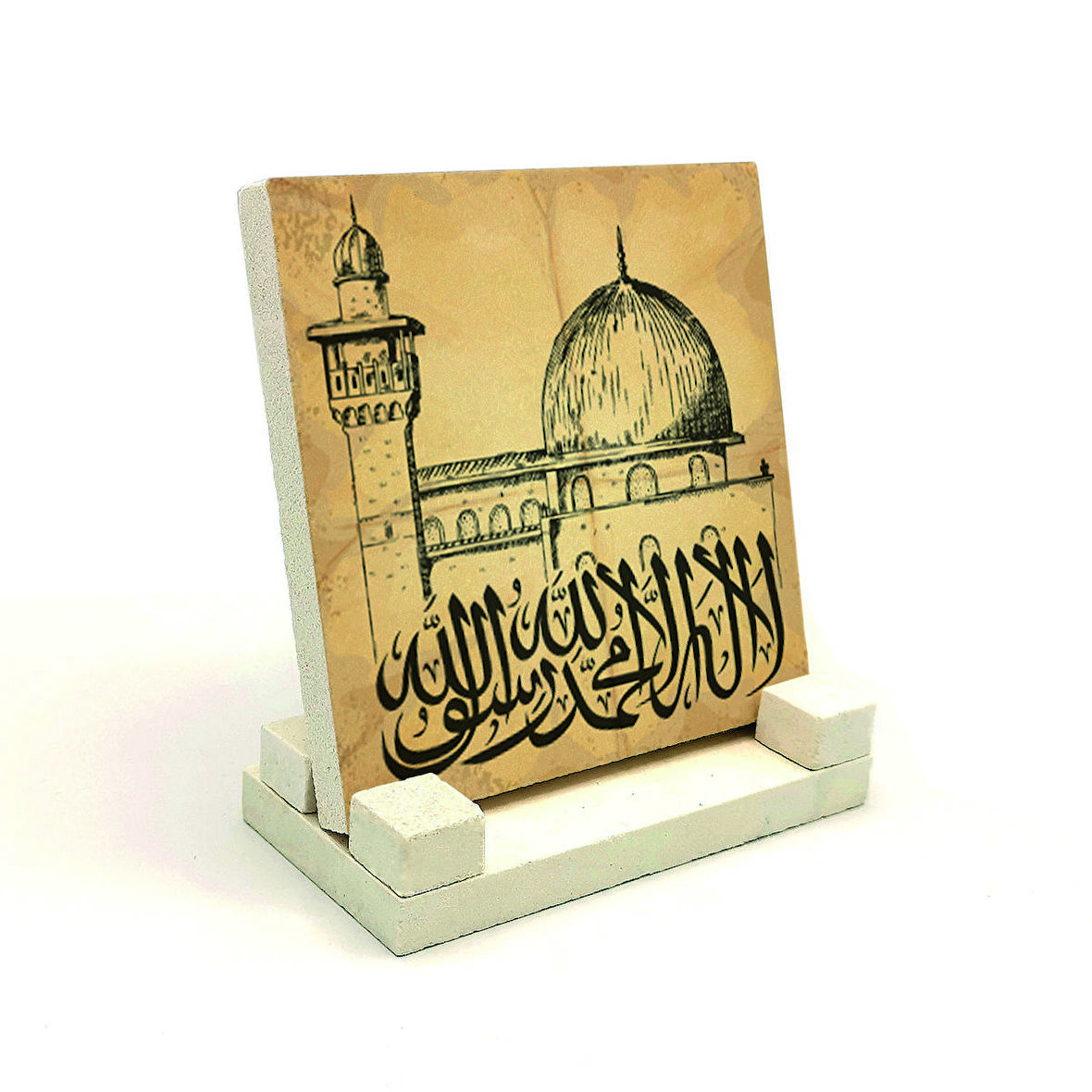 Kelime-i TevhidYazılı Doğaltaş Masaüstlük