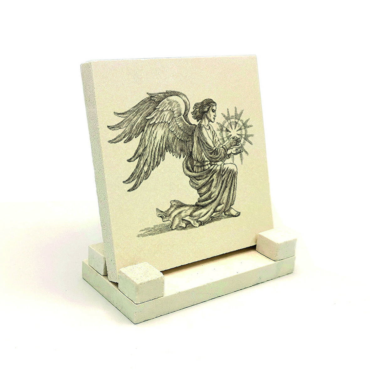 Melek GörseliBaskılı Doğaltaş Masaüstlük