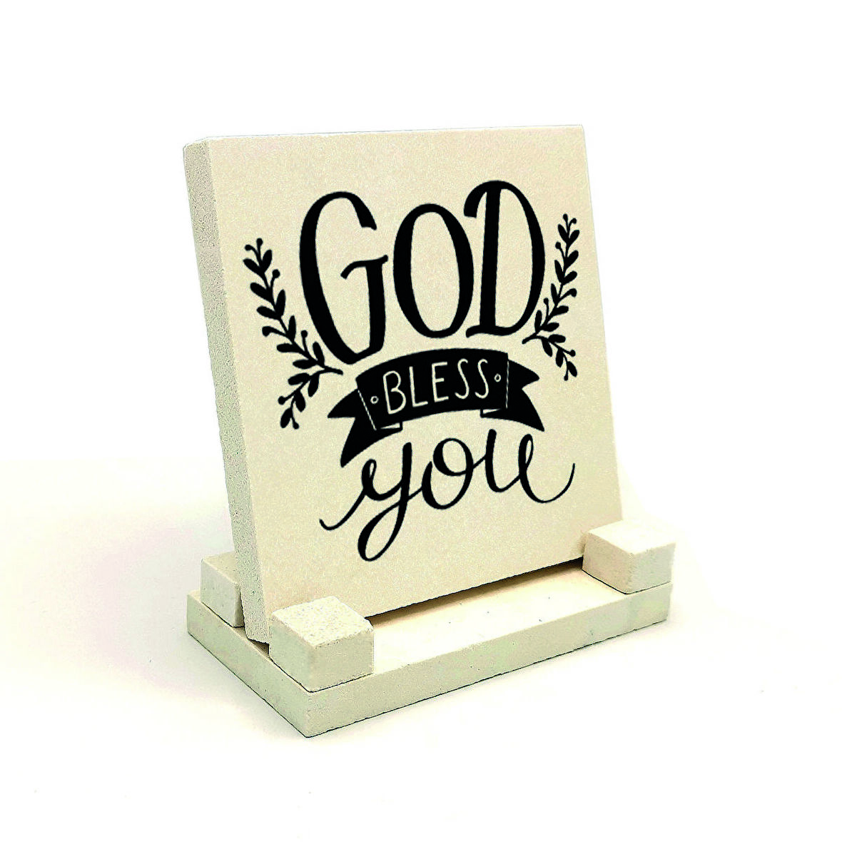 “Tanrı seni kutsasın” Baskılı Doğaltaş Masaüstlük