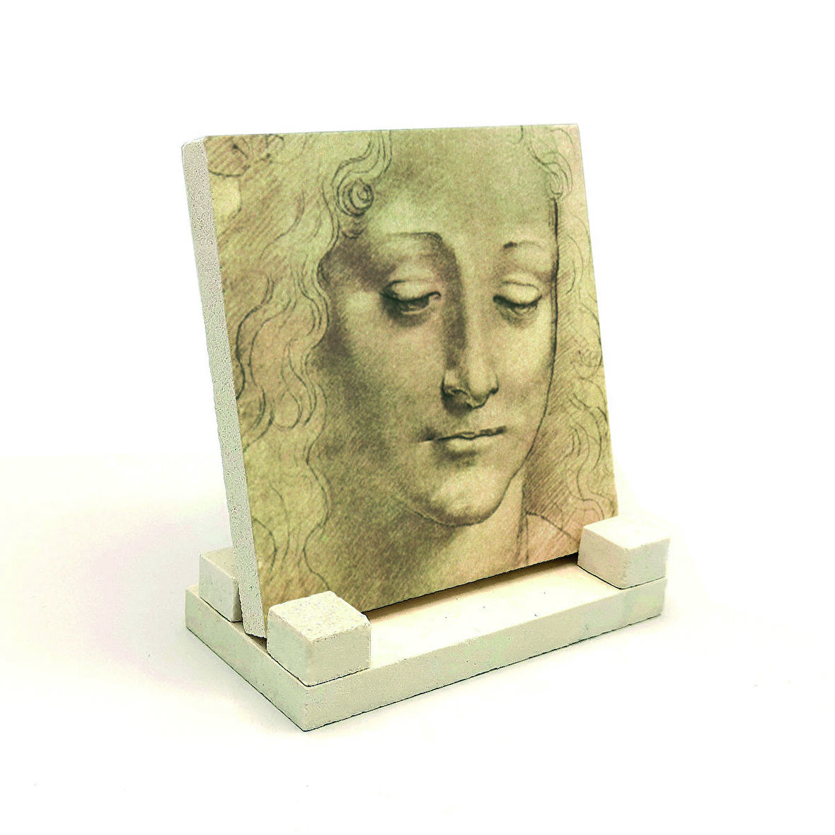 Baş Etüdü (Leonardo Da Vinci)Baskılı Doğaltaş Masaüstlük