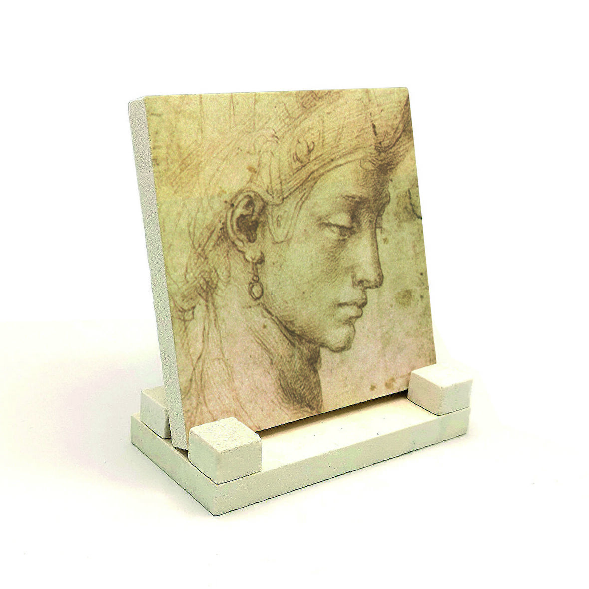 Baş Etüdü (Leonardo Da Vinci)Baskılı Doğaltaş Masaüstlük