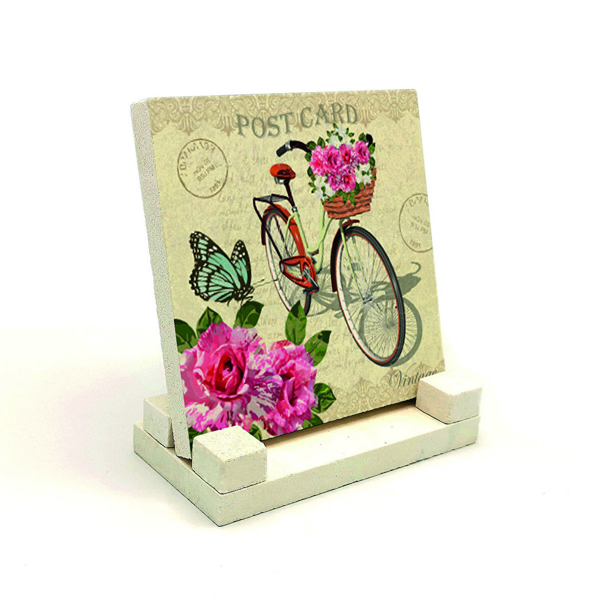 Hollanda Bisklet GörseliBaskılı Doğaltaş Masaüstlük