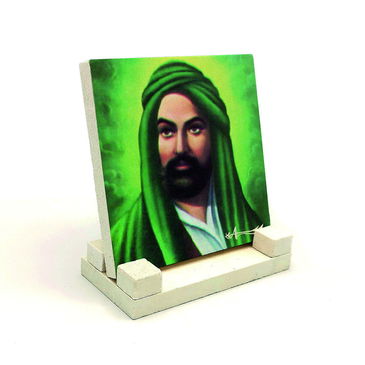 Hz. Ali TasviriBaskılı Doğaltaş Masaüstlük