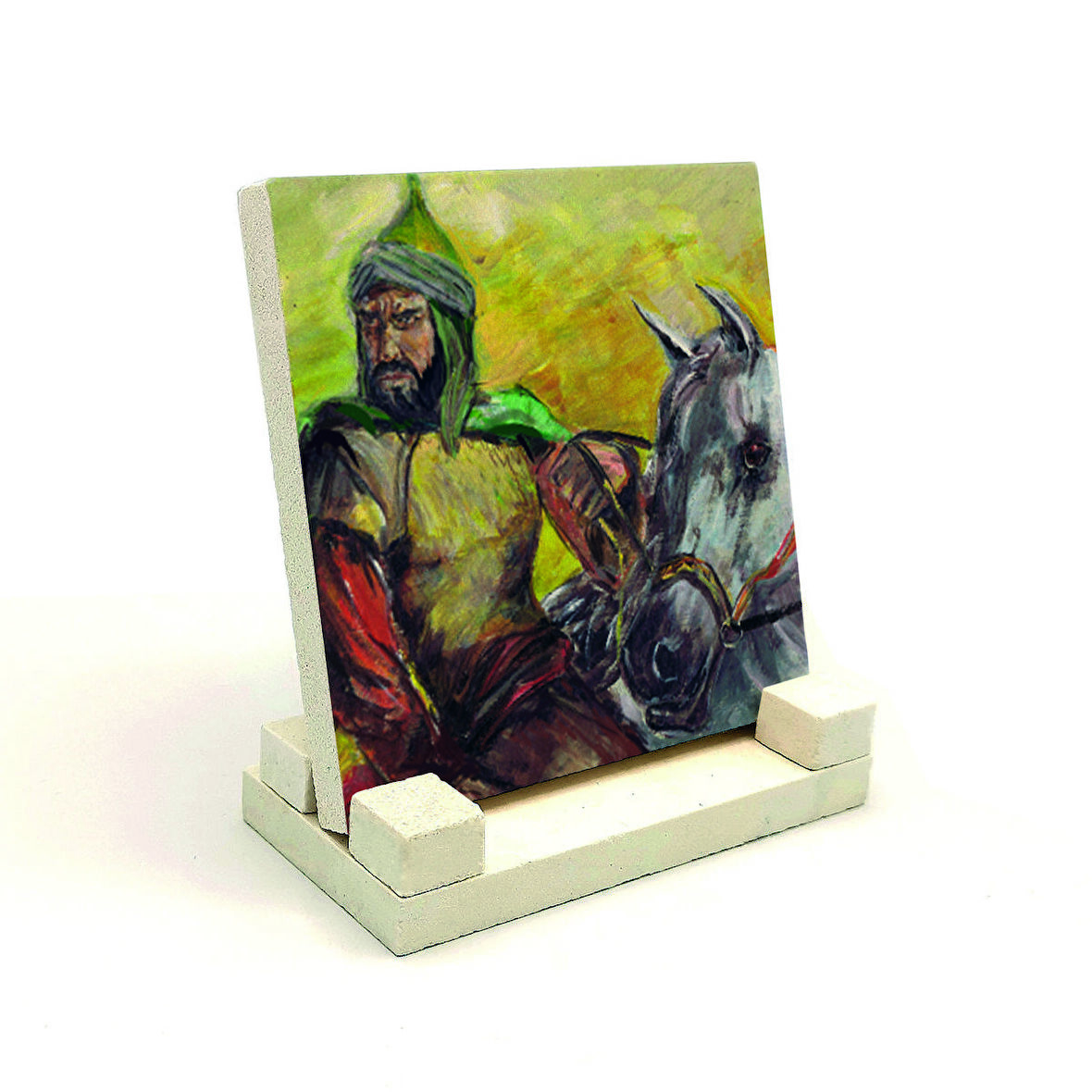 Selahaddin Eyyubi TasviriBaskılı Doğaltaş Masaüstlük