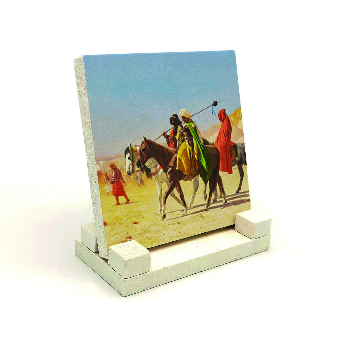 "Çölde Atlılar" ResmiBaskılı Doğaltaş Masaüstlük