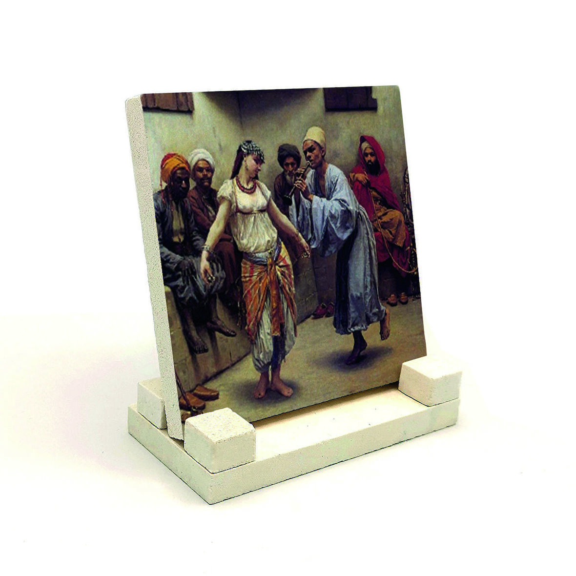 "Kahire’de Kafe’de Dans"  ResmiBaskılı Doğaltaş Masaüstlük