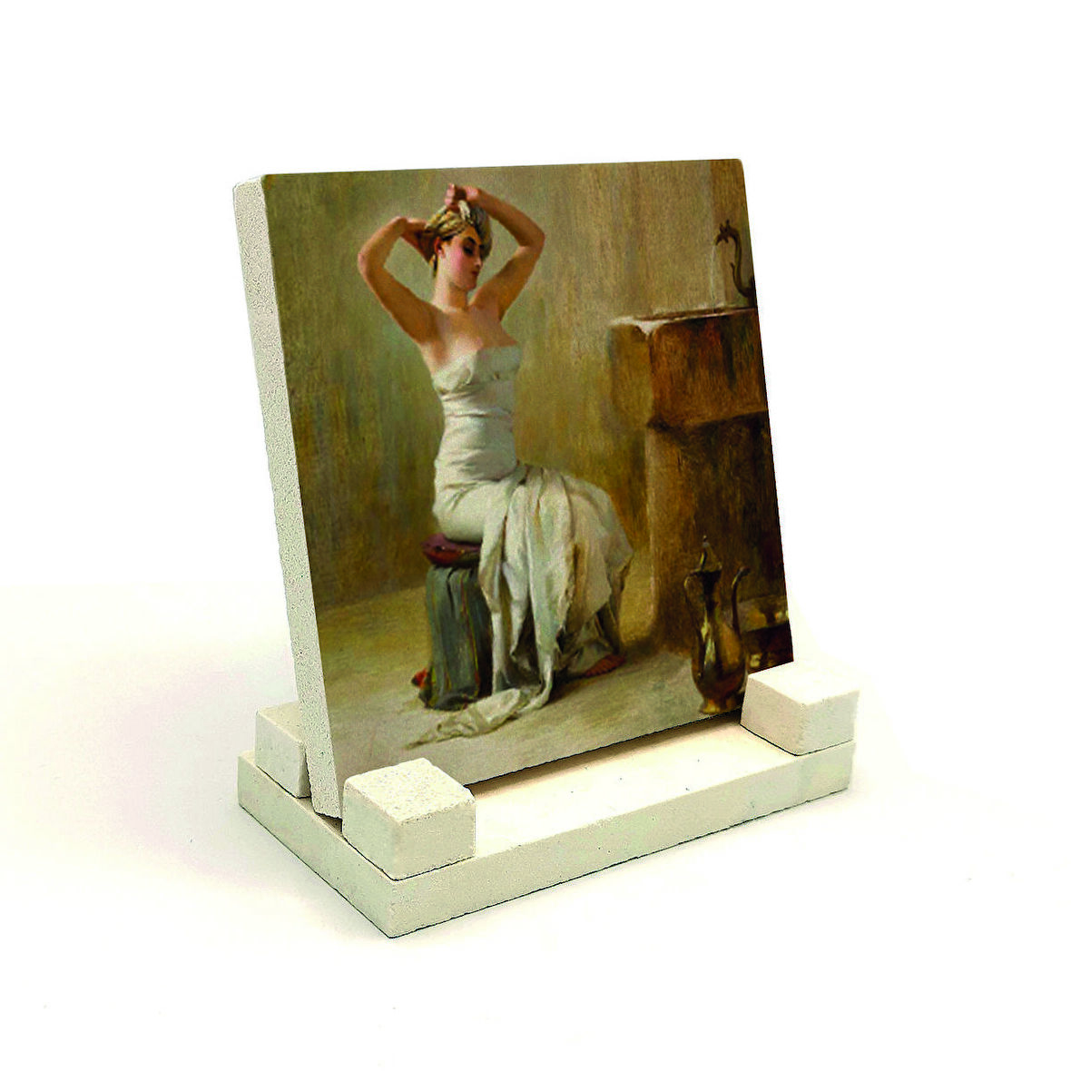 "Banyo Sonrası" ResmiBaskılı Doğaltaş Masaüstlük