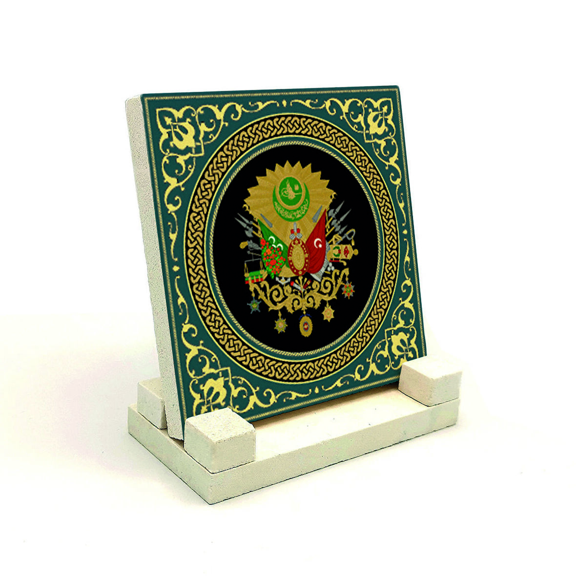 Osmanlı Arması Baskılı Doğaltaş Masaüstlük