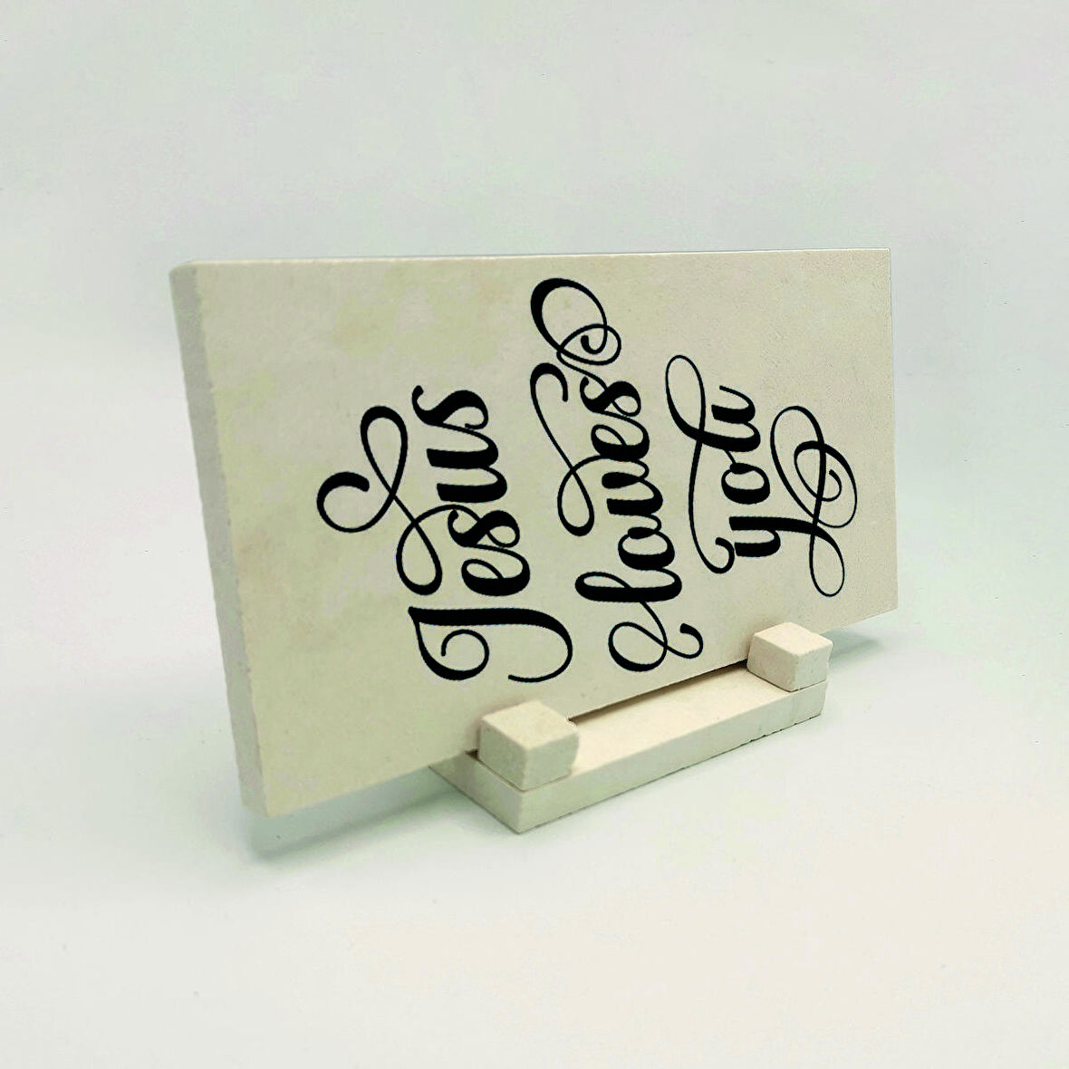 “İsa seni seviyor.”Baskılı Doğaltaş Masaüstlük