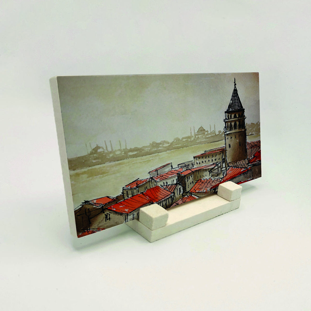 Galata KulesiBaskılı Doğaltaş Masaüstlük