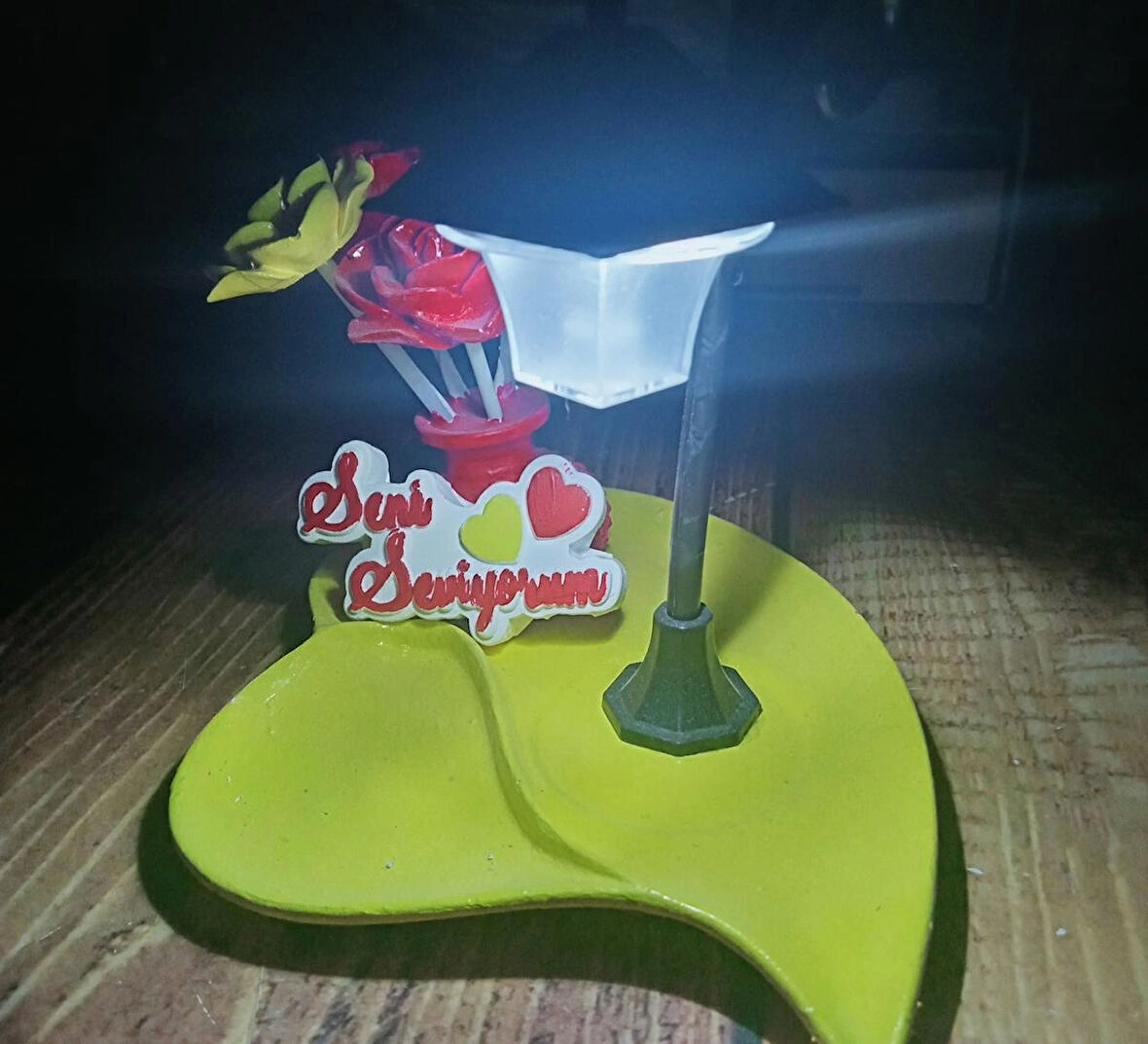 Seni seviyorum temalı kalpli tabak 