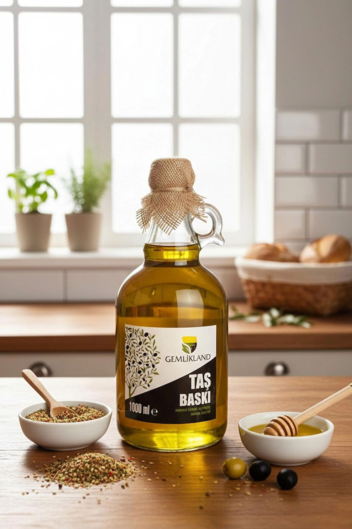 Taş Baskı Soğuk Sıkım Zeytinyağı 1000mL