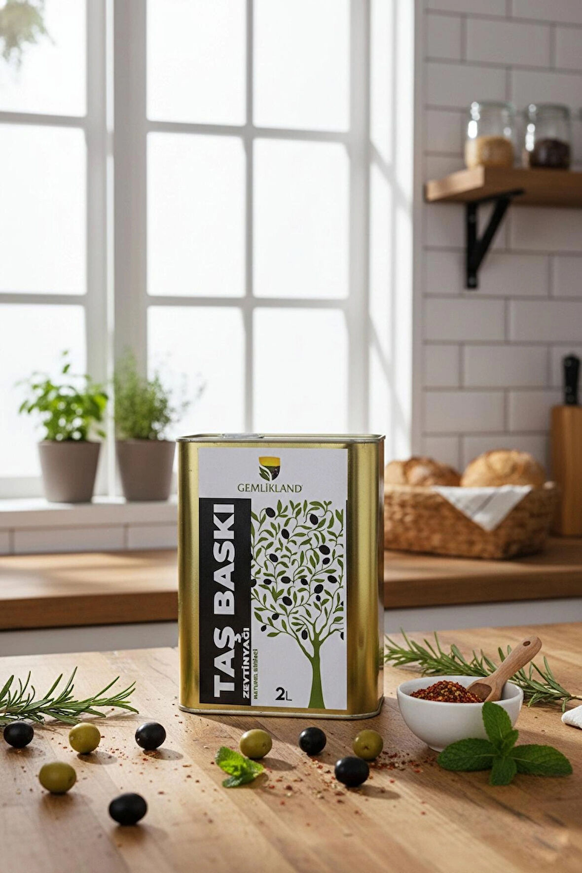 Taş Baskı Soğuk Sıkım Zeytinyağı 2L