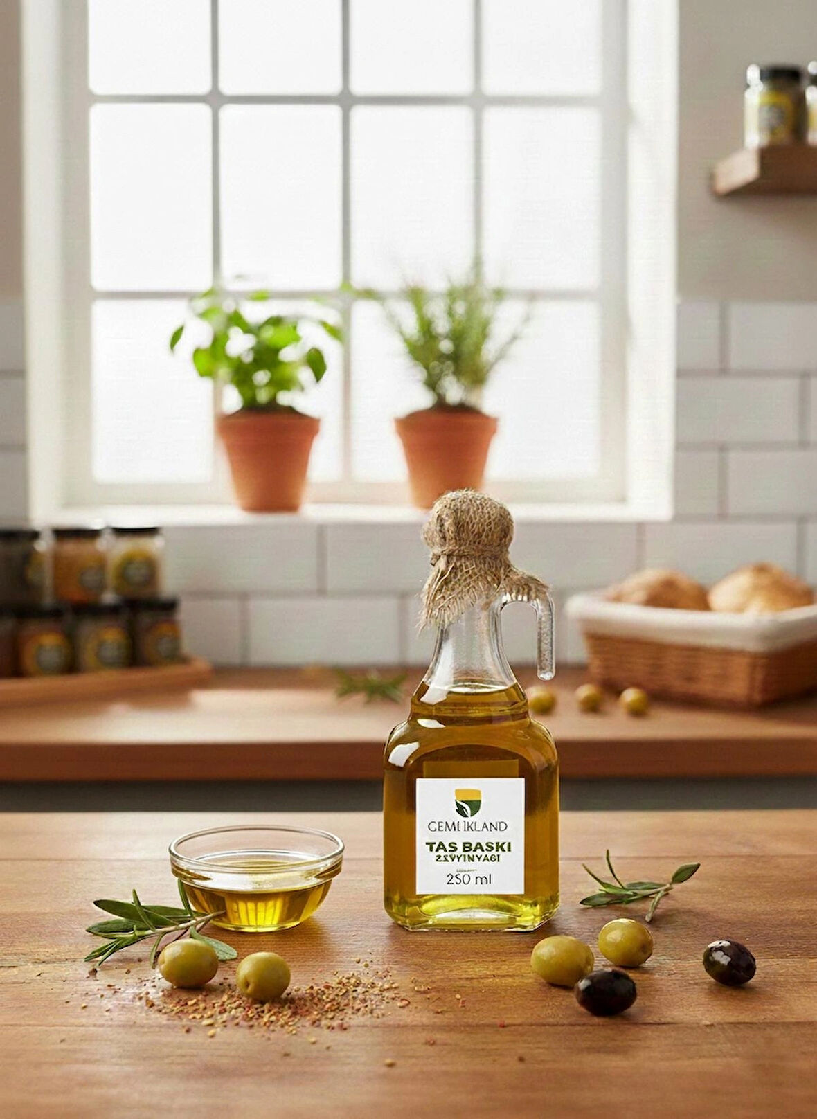 Taş Baskı Soğuk Sıkım Zeytinyağı 250mL