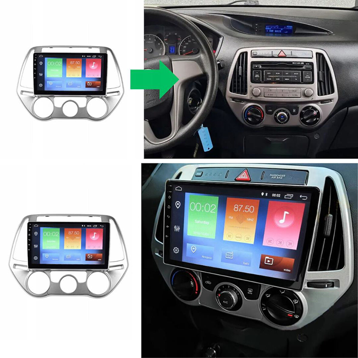 Hyundai İ20 Manuel Klima Android Multimedya Sistemi 4-64 For-X (2013-2014)