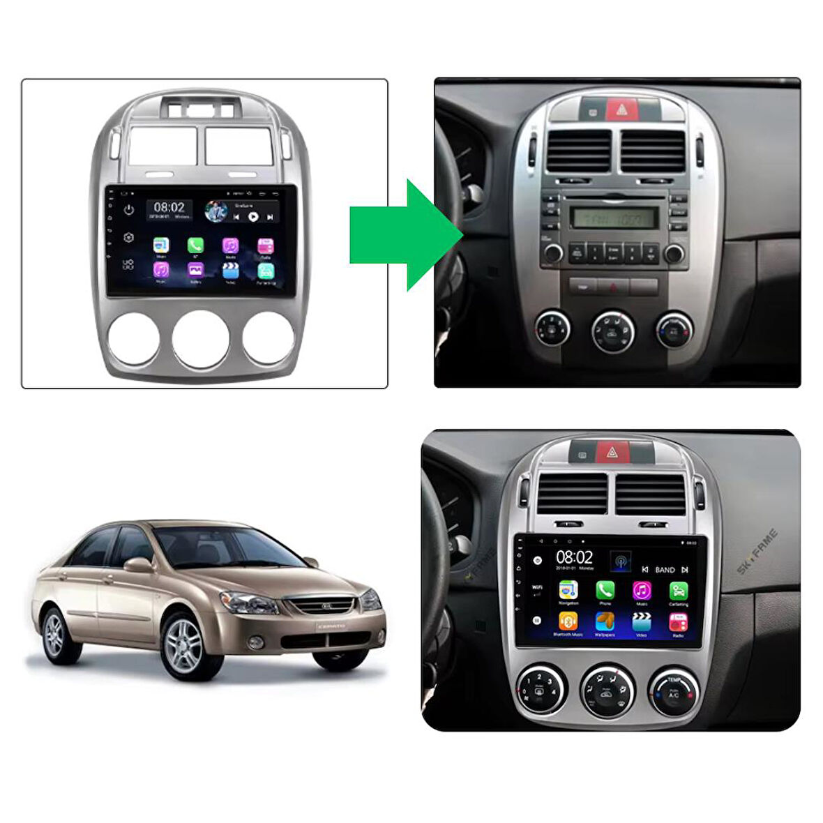 Kia Cerato Android Multimedya Sistemi 4-64 For-X (2004-2006)