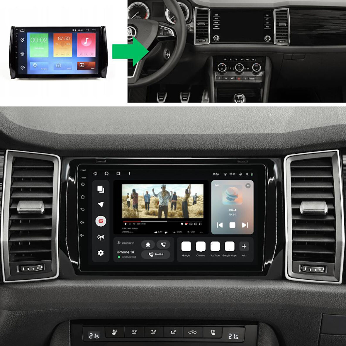 Skoda Kodiag Android Multimedya Sistemi 4-64 For-X (2017-2020)