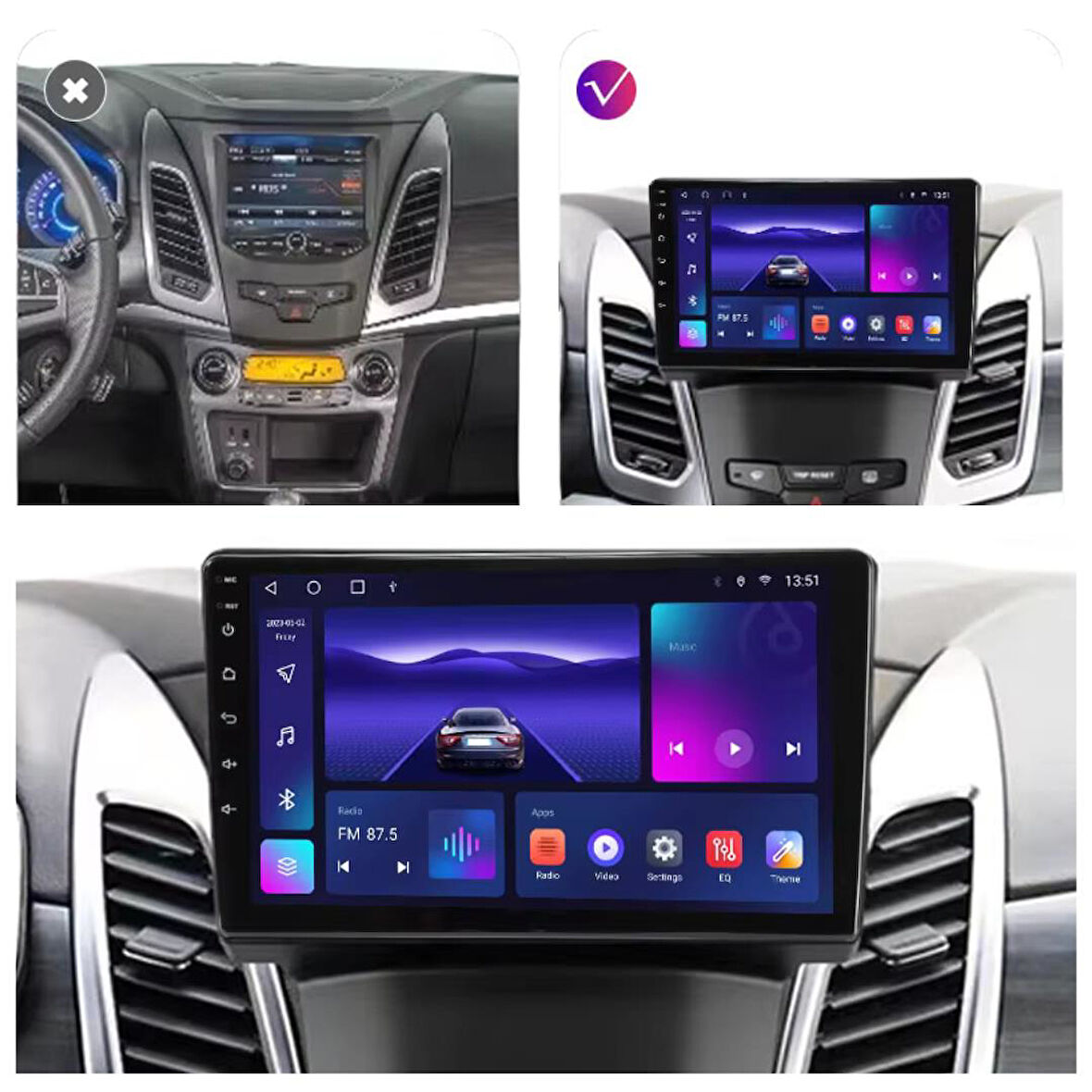 Ssangyong Korando Android Multimedya Sistemi 4-64 For-X (2013-2015)