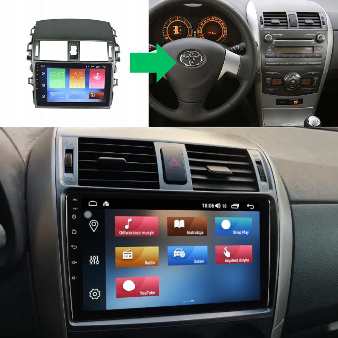 Toyota Corolla Android Multimedya Sistemi 4-64 For-X (2007-2013)