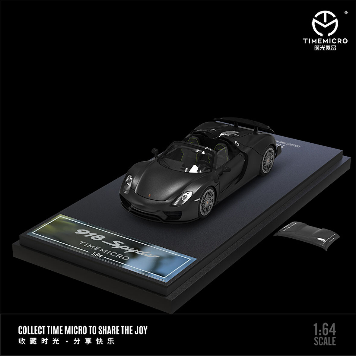 TimeMicro 1:64 Porsche 918 Martini - Mat Siyah Sürüm