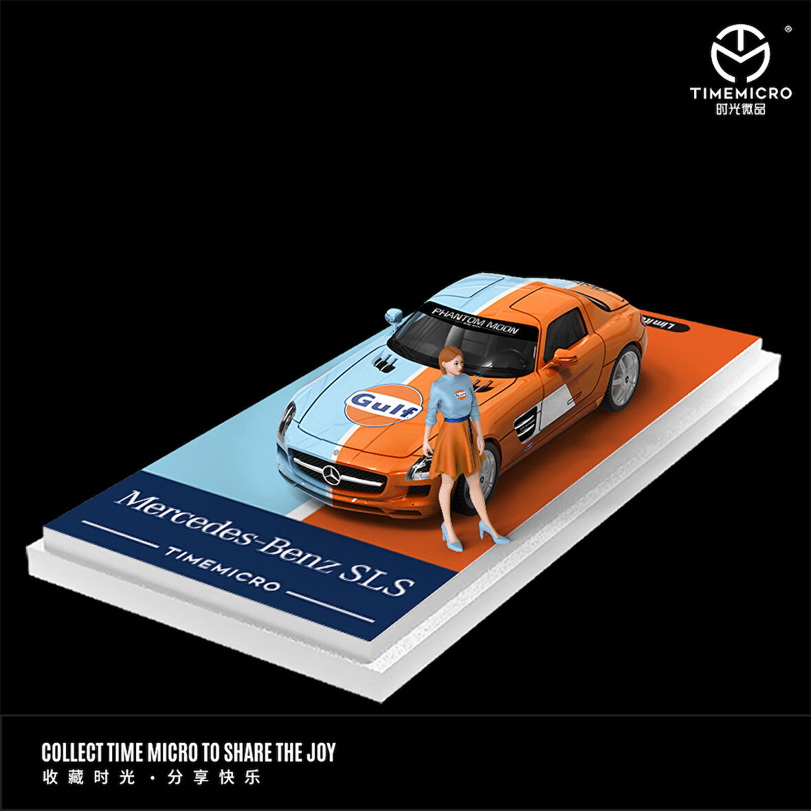 TimeMicro 1:64 Mercedes Benz SLS Gulf Oil Figürlü