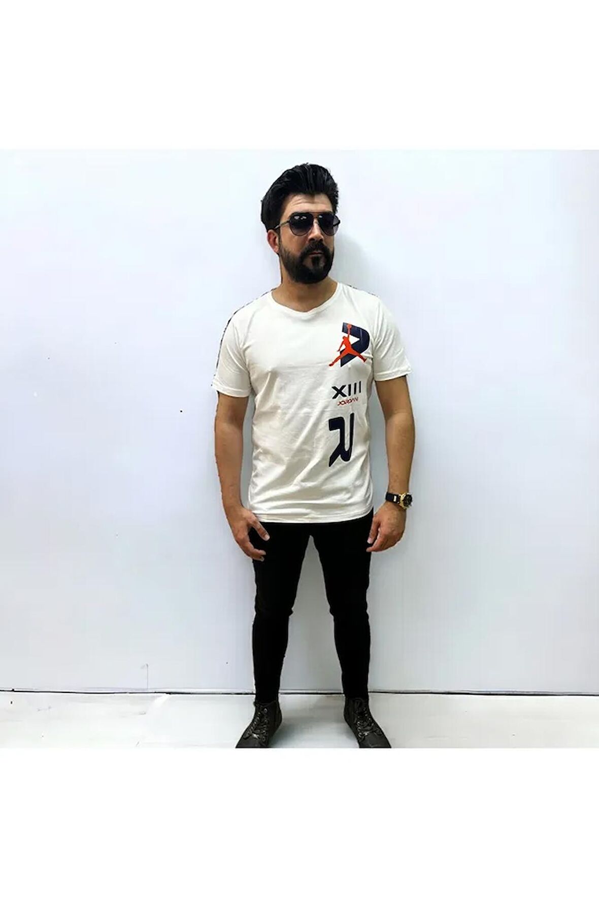 Bisiklet Yaka Erkek Air Baskılı  Tshirt