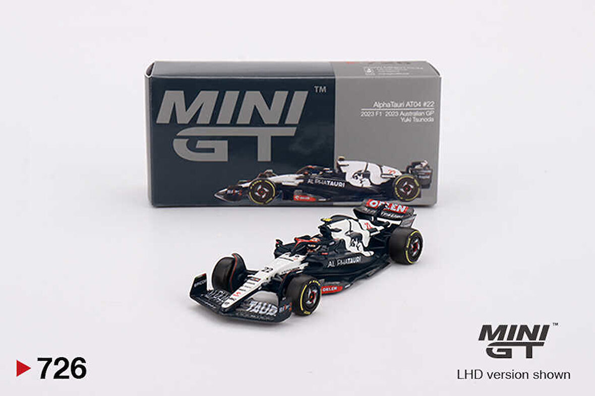 Mini GT 1/64 726 AlphaTauri AT04 #22 Yuki Tsunoda 2023 F1 2023 Australian GP 