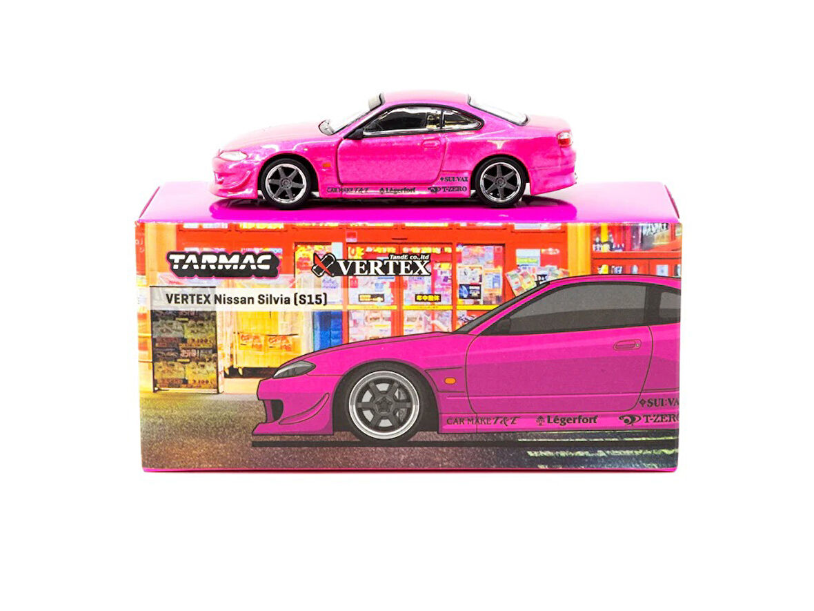 Tarmac Works 1/64 VERTEX Nissan Silvia S15 Pink Metallic - GLOBAL64