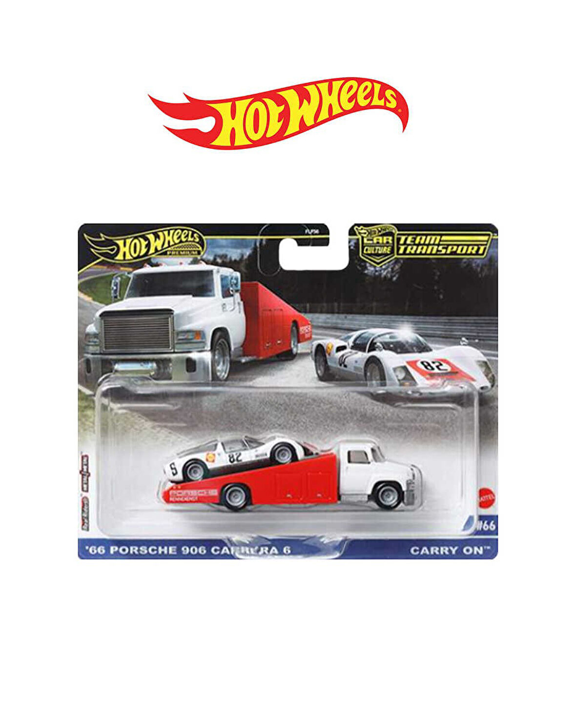 HOTWHEELS TEAM TRANSPORT 66 Porsche 906 Carrera 6 & Carry on