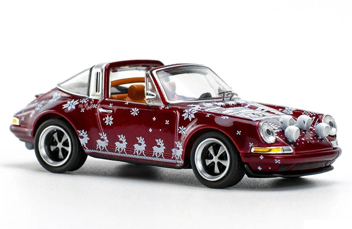 Pop Race 1/64 Porsche Singer Targa Christmas Edition 2023 Kırmızı