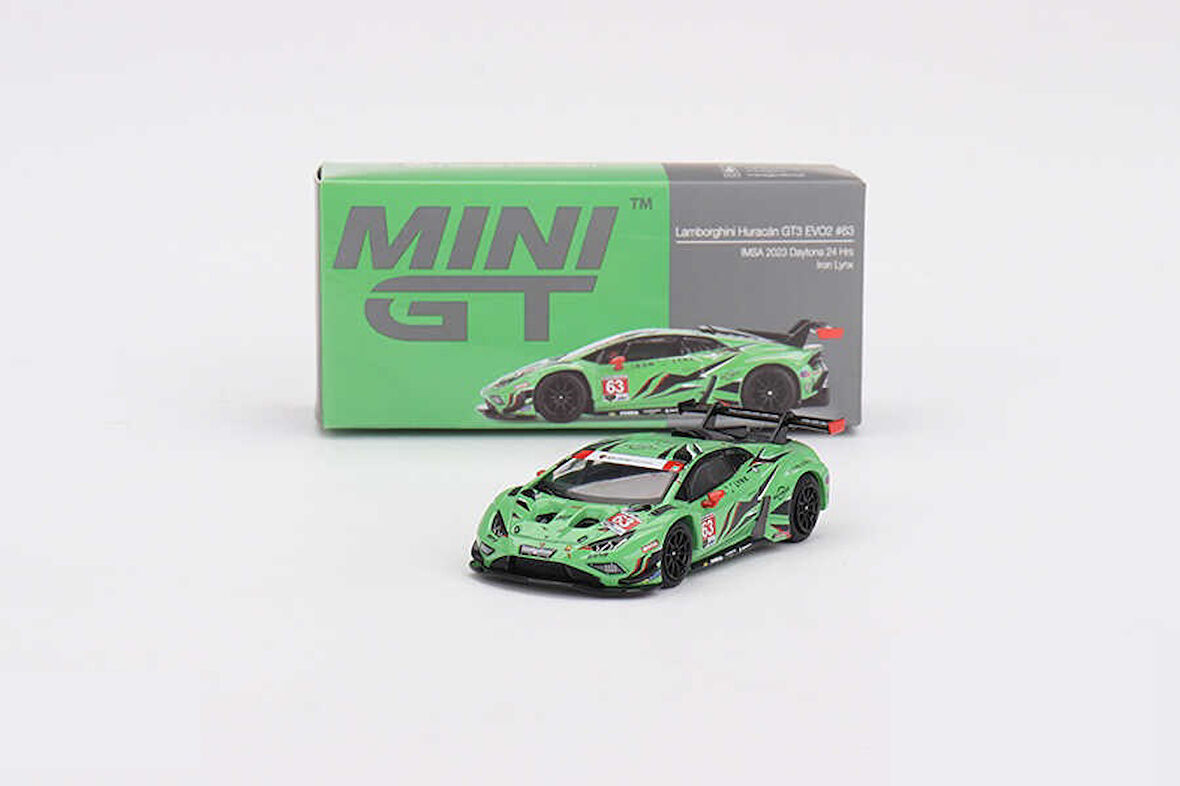 Mini GT 1/64 813 Lamborghini Huracán GT3 EVO2 Iron Lynx IMSA 2023 Daytona 24 Hrs