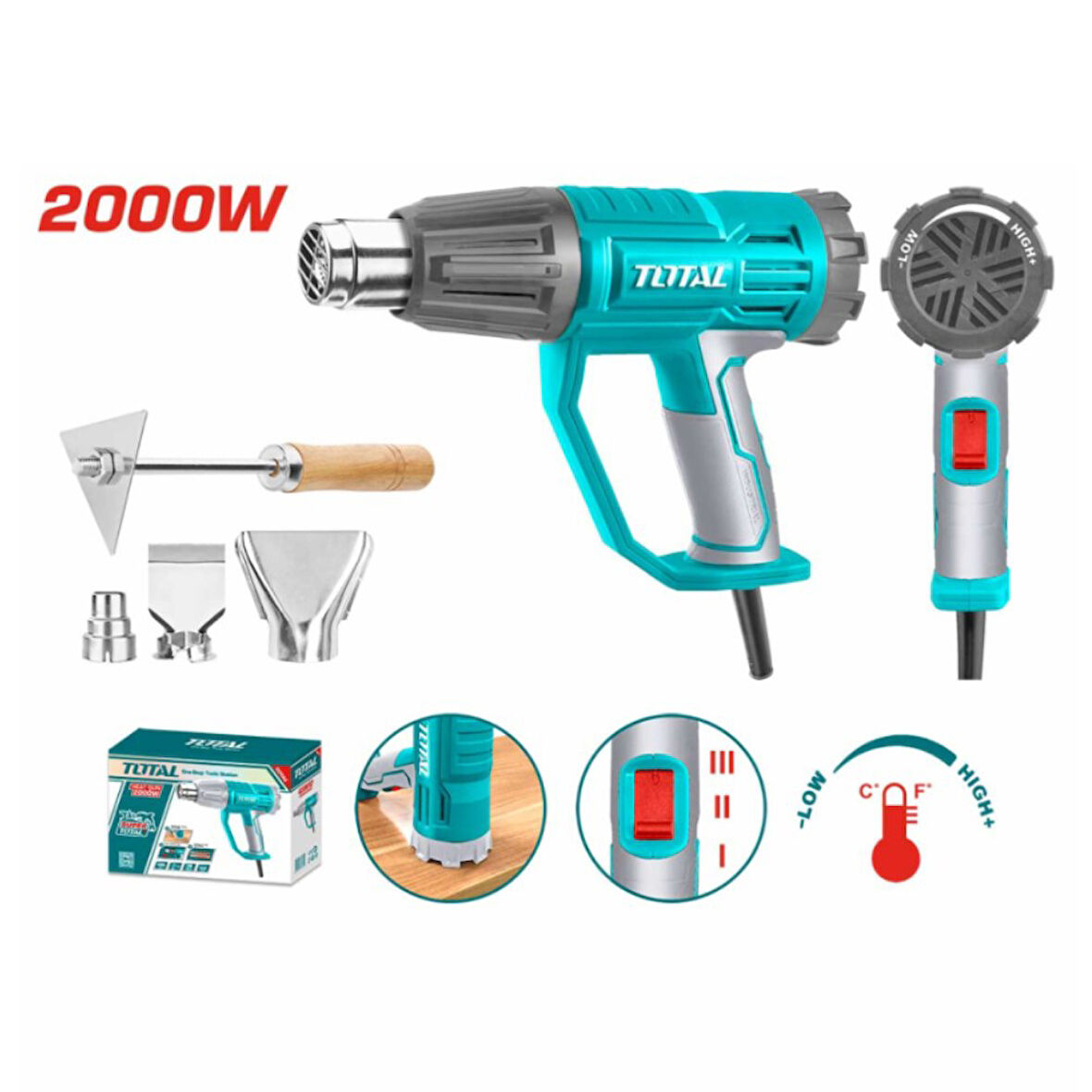 Total Tb20045 Sıcak Hava Tabancası 2000 W