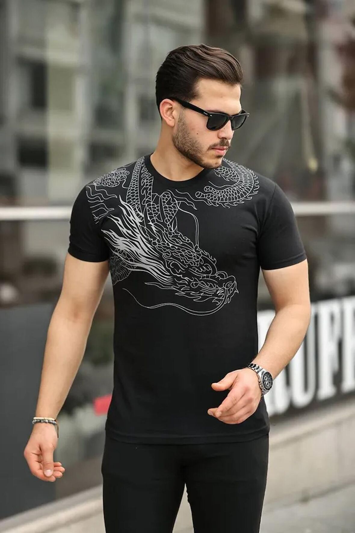 Erkek Slim Fit Bisiklet Yaka T-Shirt