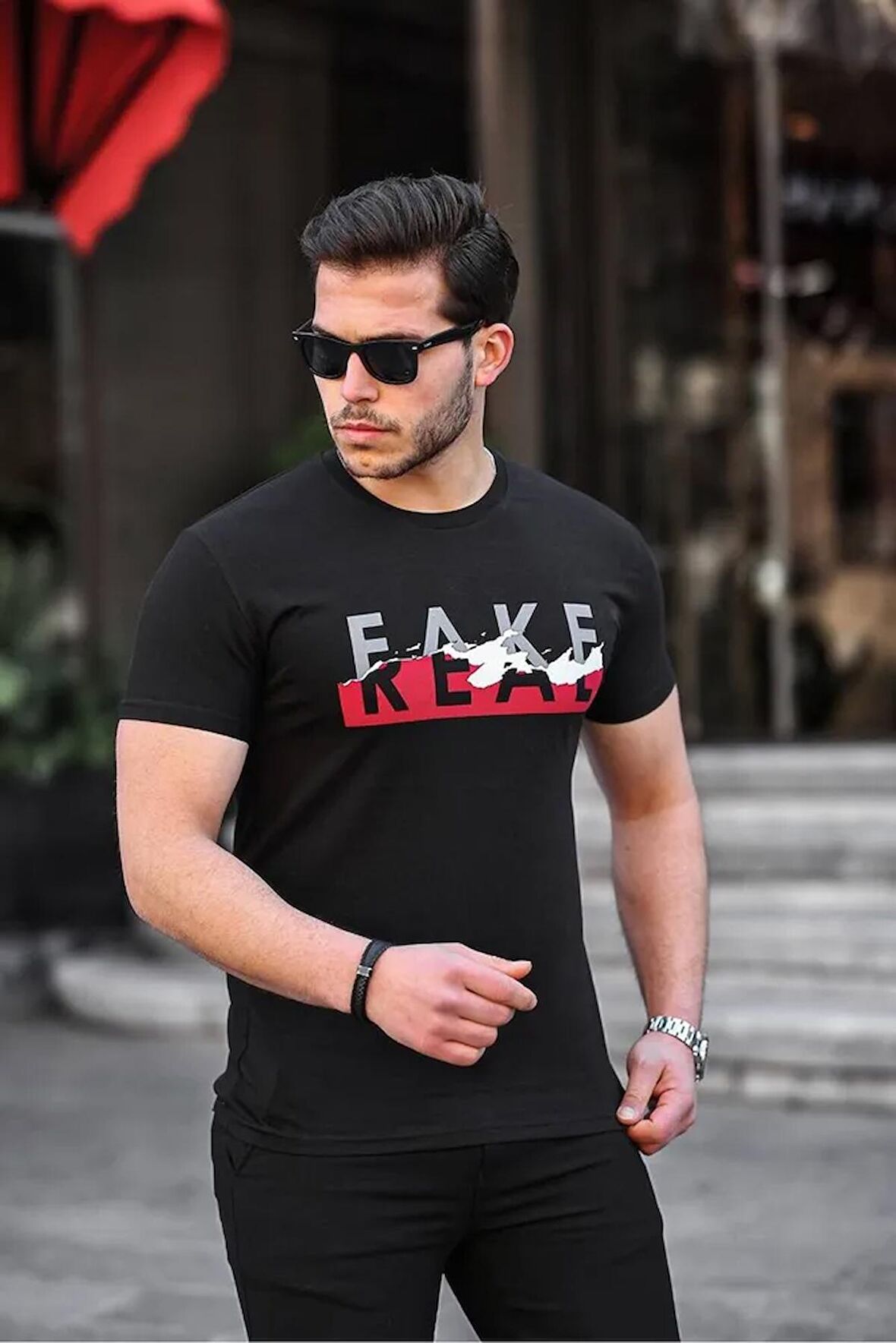 Erkek Slim Fit Bisiklet Yaka T-Shirt