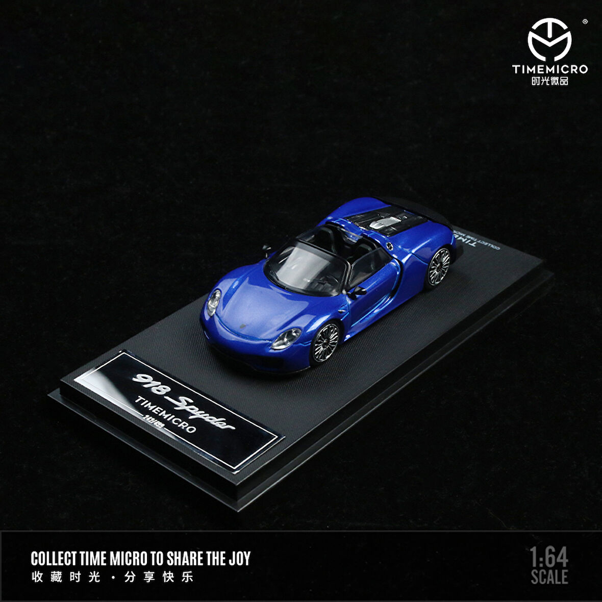 TimeMicro 1:64 Porsche 918 Koyu Mavi Normal Sürüm