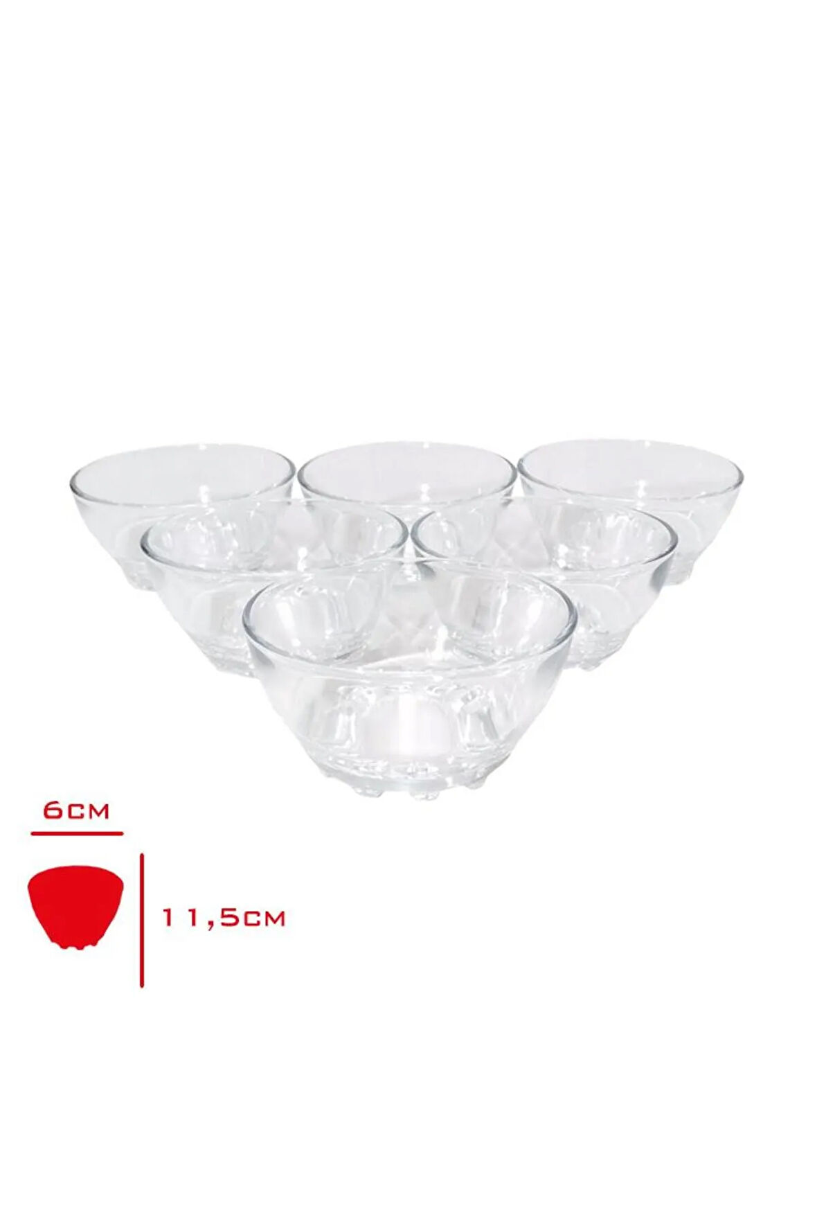 Turkey Bowl Cam Kase 6 Lı 6x11,5 Cm-82641