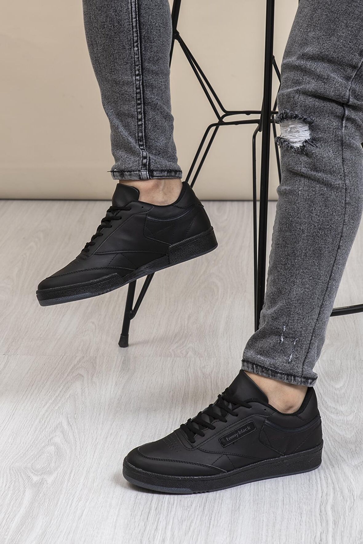 Tonny Black Siyah Cilt Unisex Spor Ayakkabı Tb107 Siyah Cilt-36