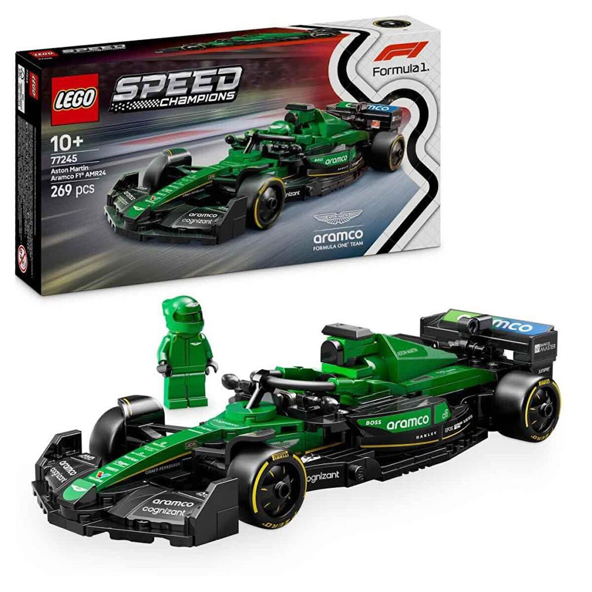 Nessiworld 77245 Lego Speed Champ. Aston Martin Aramco F1 AMR24 Yarış Arabası 269prç +10yaş