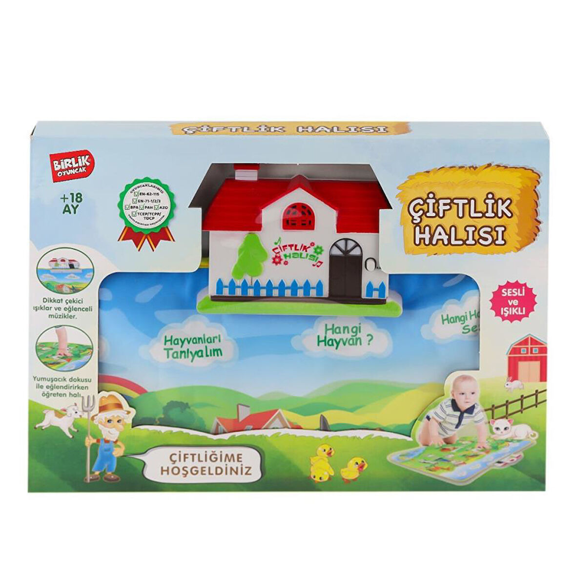 YY-571 A622374TR-U Sesli ve Işıklı Eğitici Çiftlik Halısı -Birliktoys