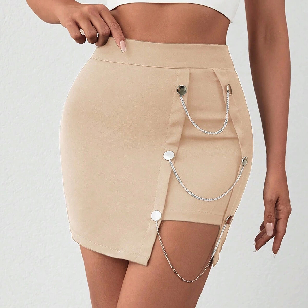 Zincirli Mini Şortlu Etek