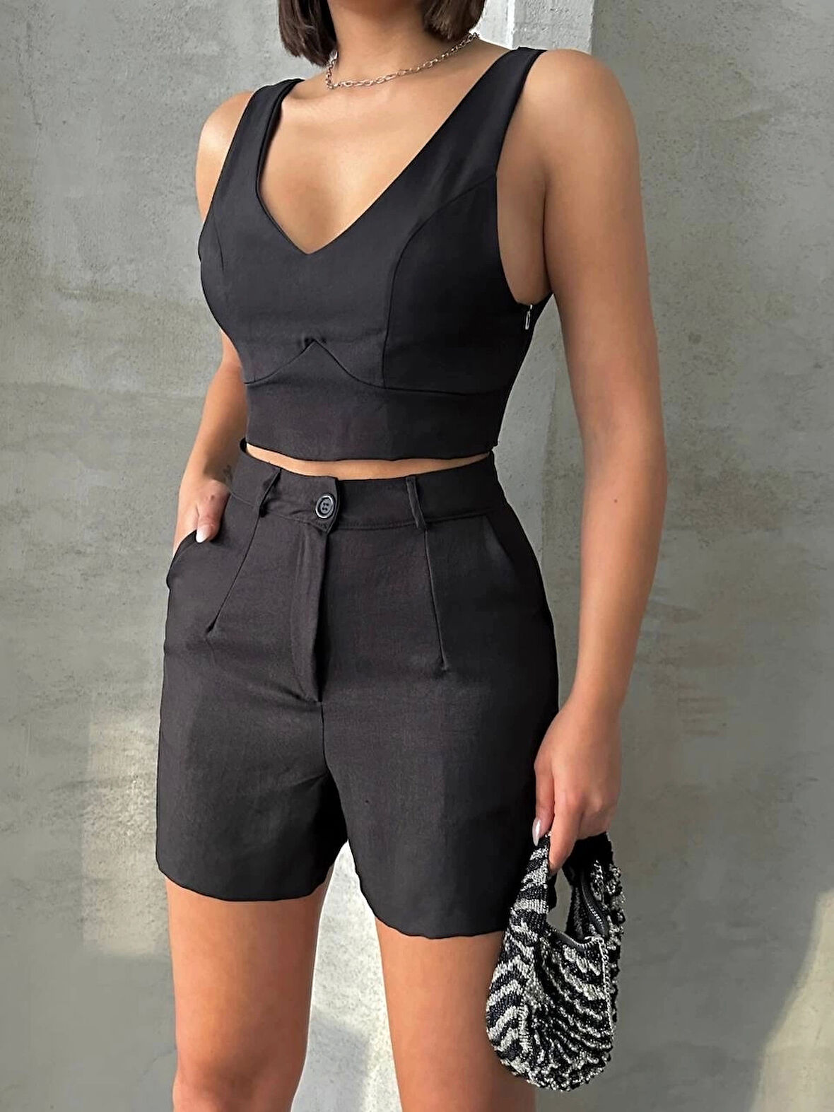 Şortlu Keten Takım