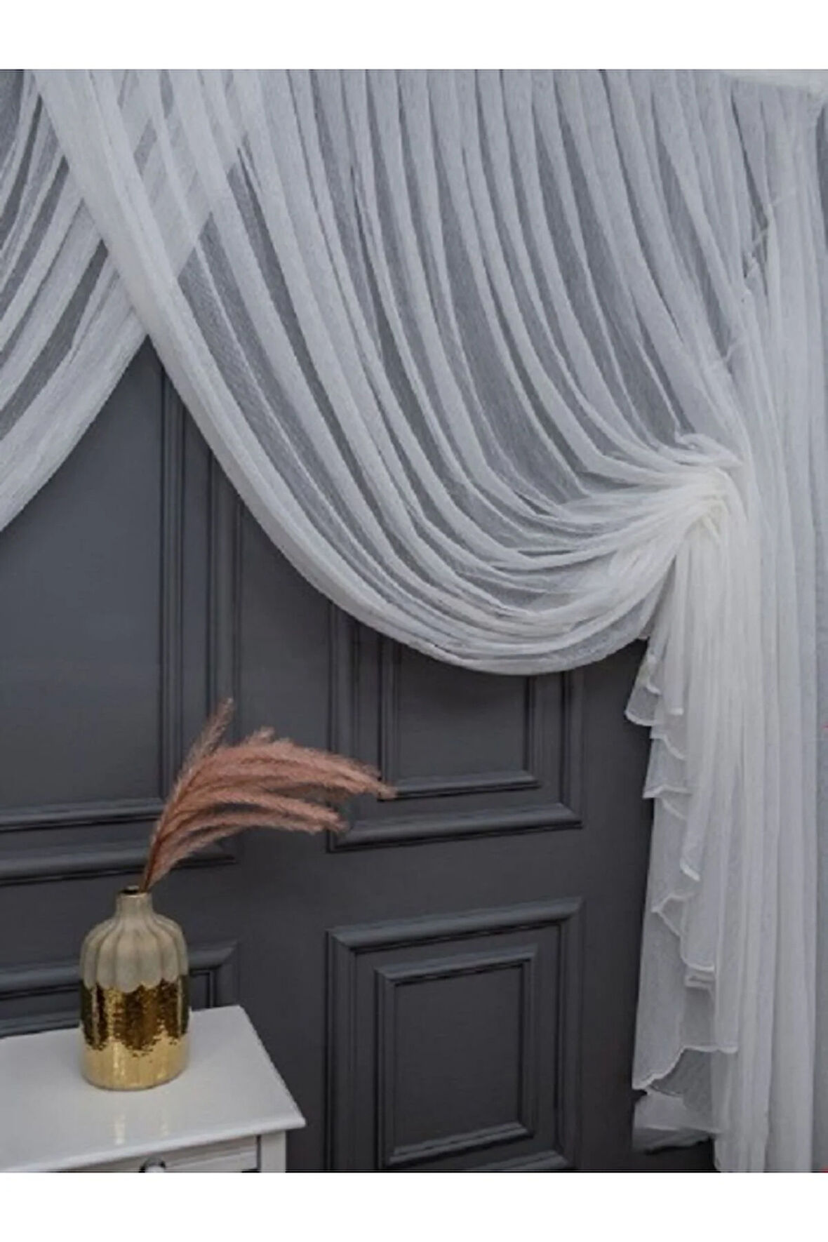 Farbateks Dikim Buğlem Yeni Moda Tül Kruvaze Tiyatro Yanki Tül Perde